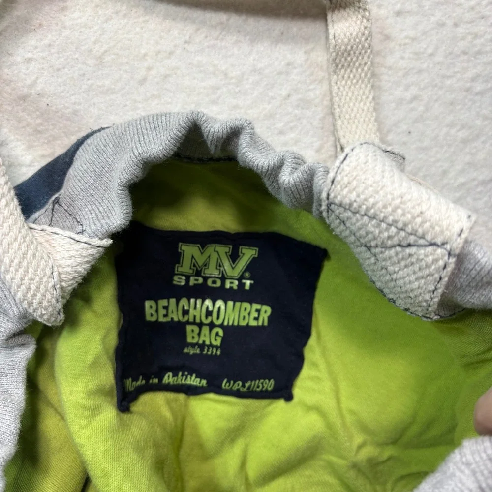 MV Sport Fire Island New York Striped Beachcomber Bag‎ Tote Gray Navy